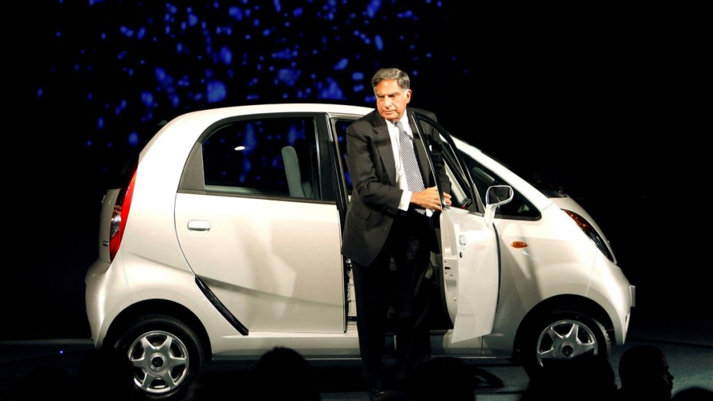 Ratan Tata with Tata Nano