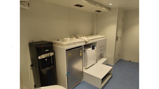 Tools and Storage space in Dental clinic on wheels