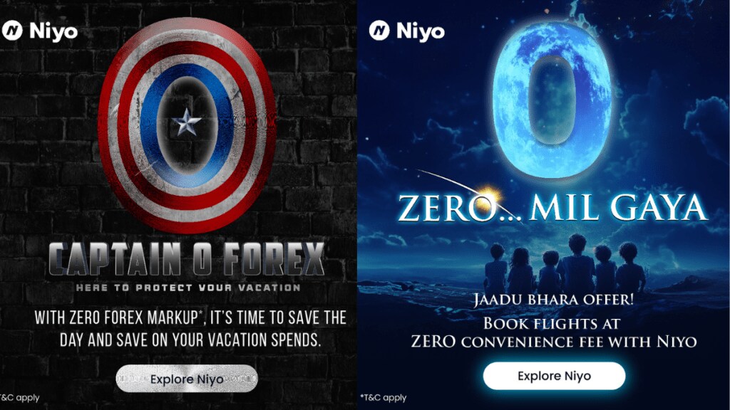 Drawing from popular culture, the ads reimagine iconic movie characters. For example, ‘The Lion King’ becomes ‘Zero Forex Markup King’ and ‘Captain America’ is projected as ‘Captain O Forex,’. "(Image: Niyo)
