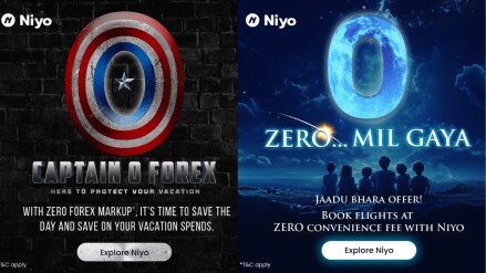 Drawing from popular culture, the ads reimagine iconic movie characters. For example, ‘The Lion King’ becomes ‘Zero Forex Markup King’ and ‘Captain America’ is projected as ‘Captain O Forex,’. "(Image: Niyo)
