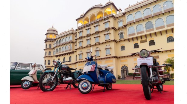 Vintage two wheelers at Noormahal Palace