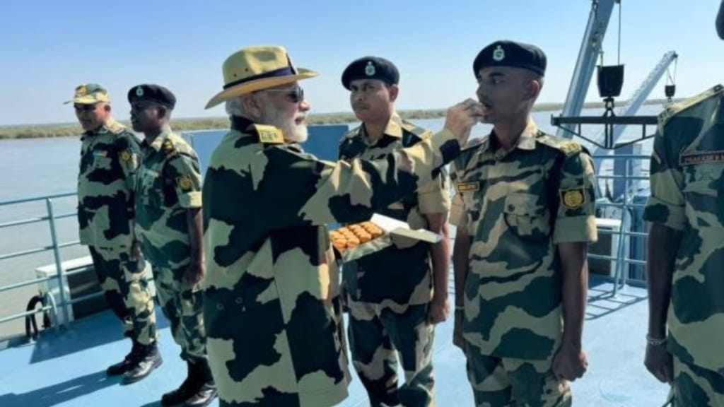 PM Modi celebrates Diwali with BSF troops in Gujarat, India-China troops exchange sweets at LAC