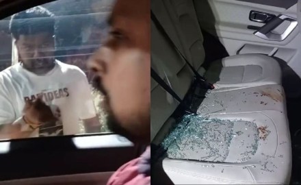 Family chased, 5-year-old injured as car's rear window smashed in Bengaluru road rage