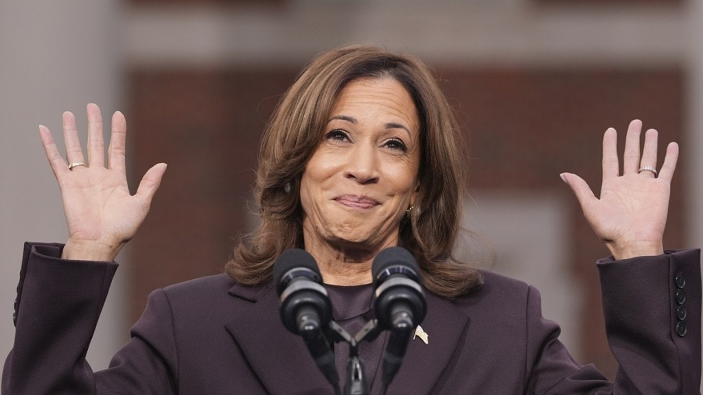 Vice President Kamala Harris delivers a concession speech after the 2024 presidential election, Wednesday, Nov. 6, 2024, on the campus of Howard University in Washington. (AP Photo)
