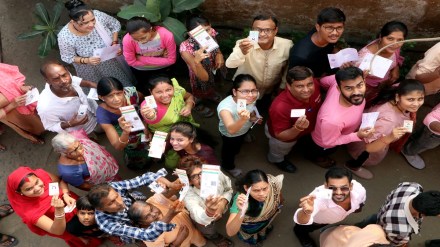 Maharashtra Election Results: People wait in queues to cast their votes at a polling booth during the Maharashtra Assembly elections, in Nagpur, Wednesday, Nov. 20, 2024. (PTI Photo)