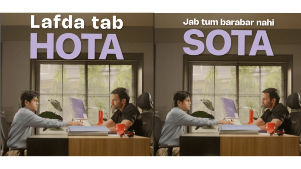 The first film in the series depicts a fictional interview between a sleep-deprived CEO and a job candidate.