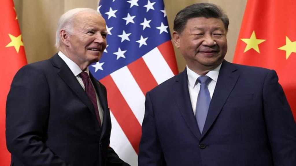 U.S. President Joe Biden meets with China's President Xi Jinping on the sidelines of the APEC Summit in Lima, Peru, November 16, 2024. REUTERS