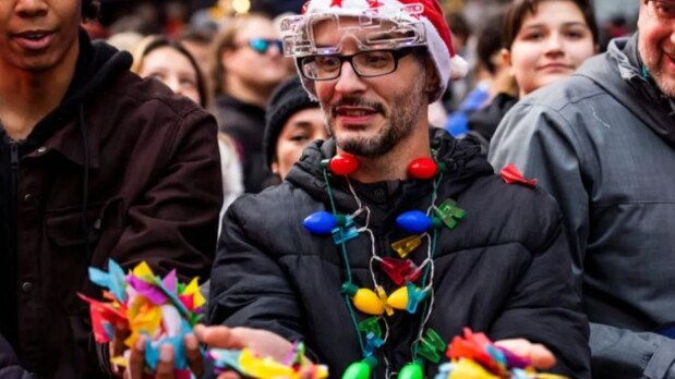 New York: People hold confetti as organizers test preparations for the upcoming New Year’s Eve ball drop in Times Square, New York, U.S. (REUTERS)
