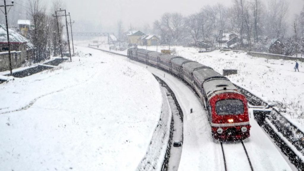 trains to Kashmir, Delhi to Kashmir trains, Kashmir AC sleeper trains, heated coaches trains, airport-like security trains, Delhi-Kashmir railway route, Indian Railways trains to Kashmir, USBRL project trains, Katra to Baramulla trains, Udhampur-Srinagar-Baramulla Rail Link, snow-resistant trains, security checks on trains, Vande Bharat sleeper train, Katra to Reasi railway section, Anji Khad cable-stayed bridge, train security measures Jammu Kashmir, winter train travel Kashmir, Indian Railways snow trains, railways protection force Kashmir, CRS inspection USBRL project.