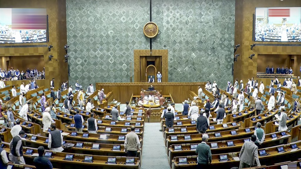 Lok Sabha Speaker Om Birla conducts proceedings in the House during the Winter session of Parliament, in New Delhi, Monday, Dec. 2, 2024. (PTI Photo)