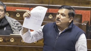 AAP MP Sanjay Singh speaks in the Rajya Sabha during the Winter session of Parliament, in New Delhi, Tuesday, Dec. 17, 2024. (PTI Photo)