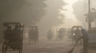 Smog envelops a street