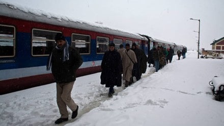 Jammu and Kashmir: Train services on Banihal-Baramulla section halted due to heavy snowfall