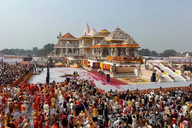 The occasion gathered large crowds similar to what was observed on the temple’s grand opening on January 22, 2024. (Image Source: AP)