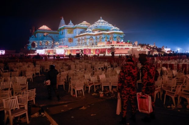 The Lord Ram temple was lit up on January 22, 2024 that is the day of its inauguration in Ayodhya. (Image Source: Reuters)