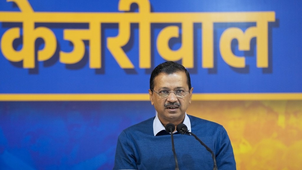 Aam Aadmi Party (AAP) chief Arvind Kejriwal addresses a press conference, in New Delhi, Friday, Jan. 24, 2025. (PTI Photo)