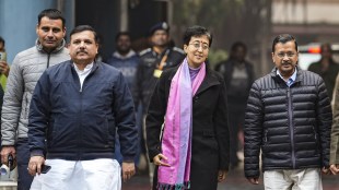 Delhi Elections 2025 Full Schedule, Delhi Elections 2025 Key Candidates: Delhi Chief Minister Atishi, AAP National Convenor Arvind Kejriwal, AAP MP Sanjay Singh in New Delhi. (PTI Photo)