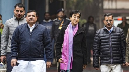 Delhi Elections 2025 Full Schedule, Delhi Elections 2025 Key Candidates: Delhi Chief Minister Atishi, AAP National Convenor Arvind Kejriwal, AAP MP Sanjay Singh in New Delhi. (PTI Photo)
