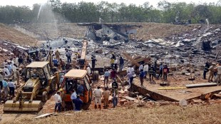 Rescue operation underway after a blast at the ordnance factory, in Bhandara district, Maharashtra, Friday, Jan. 24, 2025. (PTI Photo)