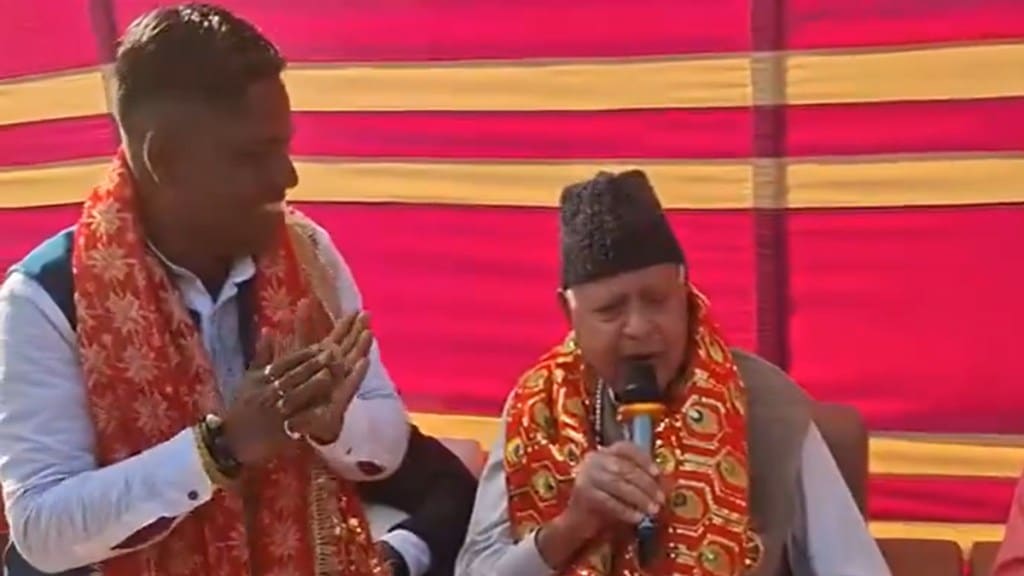 National Conference (NC) leader Farooq Abdullah at the event in Katra. (Photo: ANI/X) National Conference (NC) leader Farooq Abdullah at the event in Katra. (Photo: ANI/X)
