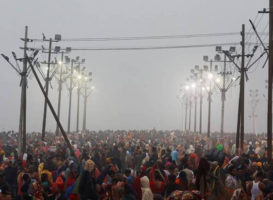 A glimpse of the largest gathering in the world in Prayagraj. (Photo source: Reuters)