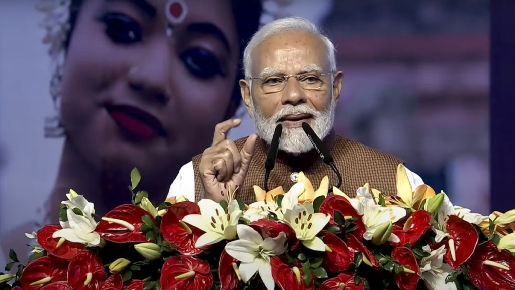 Prime Minister Narendra Modi addresses the gathering during the inauguration of ‘Pravasi Bharatiya Divas’ convention, in Bhubaneswar, Odisha. (Screengrab/@NarendraModi)