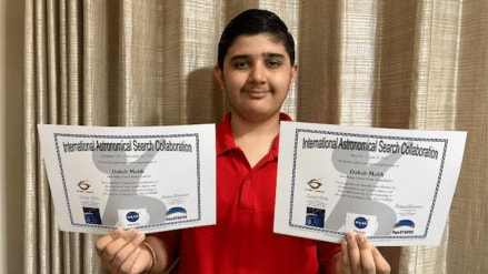 Noida teen asteroid discovery