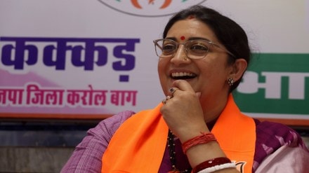 BJP leader Smriti Irani held membership drive in Delhi. Express photo.