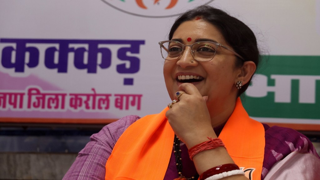 BJP leader Smriti Irani held membership drive in Delhi. Express photo. BJP leader Smriti Irani held membership drive in Delhi. Express photo.