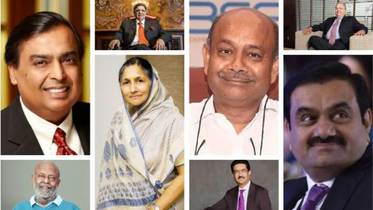 Top 10 richest people in India as of January 2025. (Image Source: File/express photo)