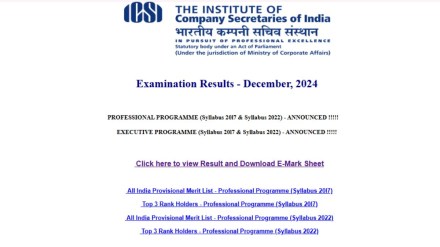 ICSI CS Result 2024 ICSI CS Result 2024