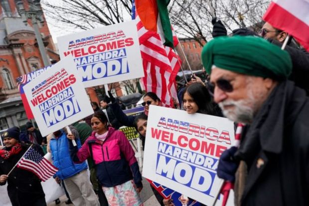 Indians residing in the US were extremely elated upon his arrival. Given the current deportation of Indian citizens, the Congress raised questions ahead of PM Modi's visit to Washington. (Image: PTI)