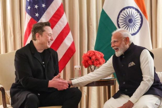 PM Modi also met Tesla CEO and Department of Government Efficiency (DOGE) head, Elon Musk at Blair House. His intent of launching Starlink in India have been evident. This initiative has faced setbacks due to clashes with Reliance Jio services in India but the discussions might be underway as per agency reports. (Image: Reuters)
