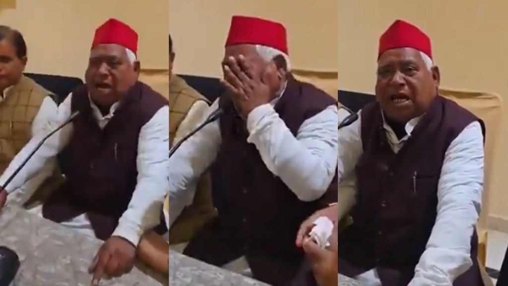 Ayodhya MP Awadhesh Prasad broke down inconsolably during a press conference. (Photo: X)