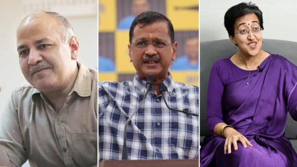 delhi elections 2025, delhi election results, delhi polls, aap leaders trailing, arvind kejriwal, atishi, saurabh bharadwaj, ec trends, delhi poll results