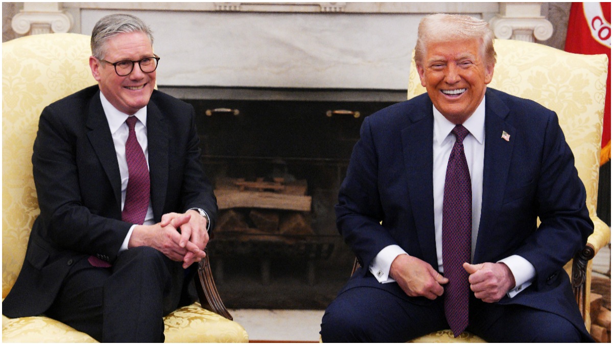US President Donald Trump meets with British Prime Minister Keir Starmer at the White House.