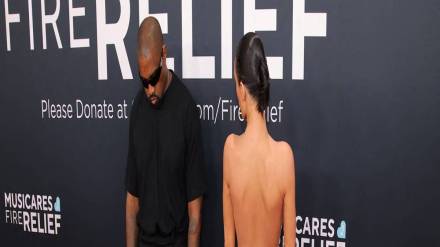 Kanye West and wife Bianca Censori at Grammy Awards 2025