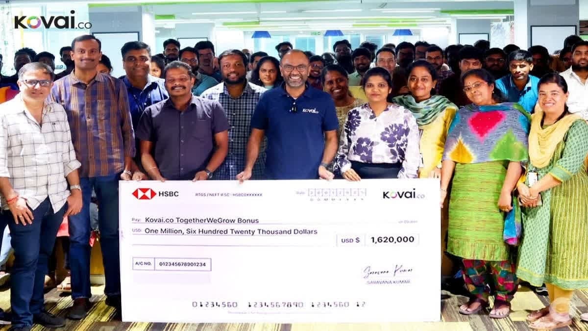 Coimbatore-based AI startup rewards 140 employees with Rs 14 crore bonus