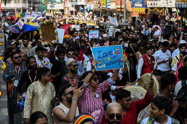 The Mumbai Queer Pride Parade 2025 held on February 1, 2025 (Saturday) at 3:00 PM at August Kranti Maidan, a site deeply connected to India’s struggle history. (Image Source: Express Photo)