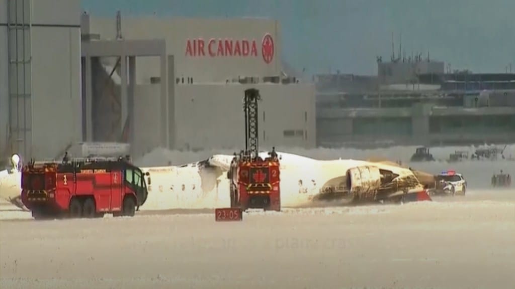 Delta Airlines Plane Crash At toronto canada 18 people injured check shocking video.