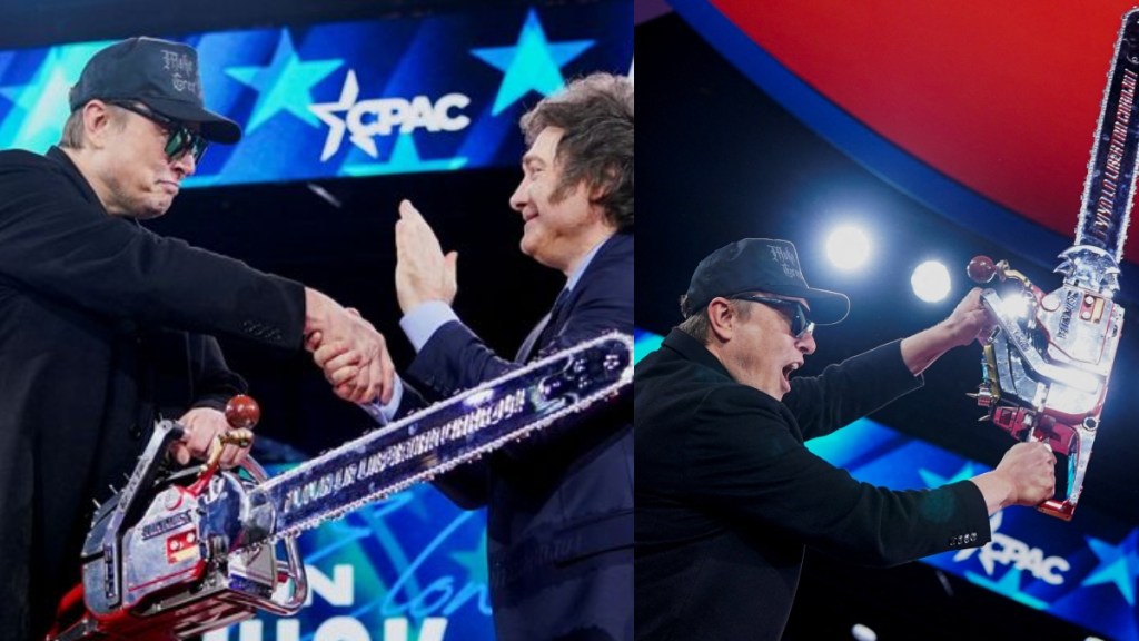 Elon Musk waves chainsaw at CPAC, calls it ‘weapon against bureaucracy’