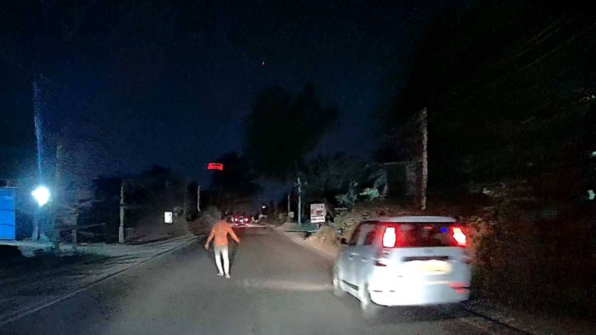 drunk man on highway