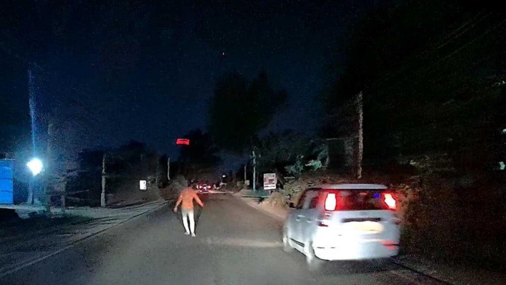 drunk man on highway