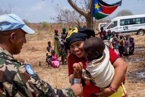 At a newly opened UNMISS Primary Health Care Unit constructed by the Nepalese Battalion under the Quick Impact Project. (Image: UN Photo)