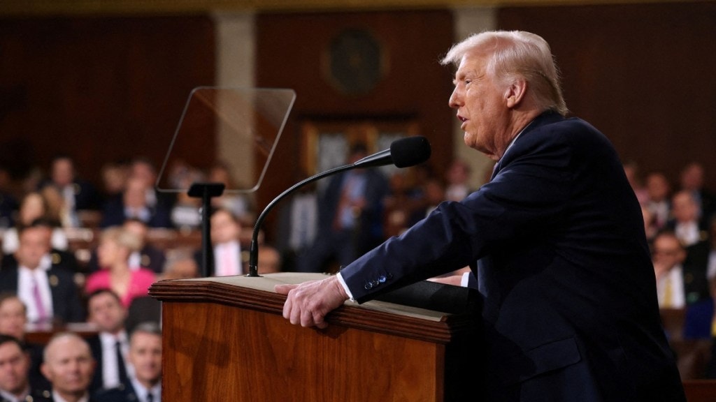 US President Donald Trump addresses a joint session of Congress at the US Capitol. (Image: Reuters)