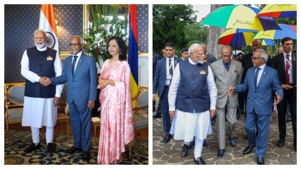 PM' visit to mauritius: Receives highest honour and gifts holy water, makhana and much more . (Image Source: X/@narendramodi) PM' visit to mauritius: Receives highest honour and gifts holy water, makhana and much more . (Image Source: X/@narendramodi)