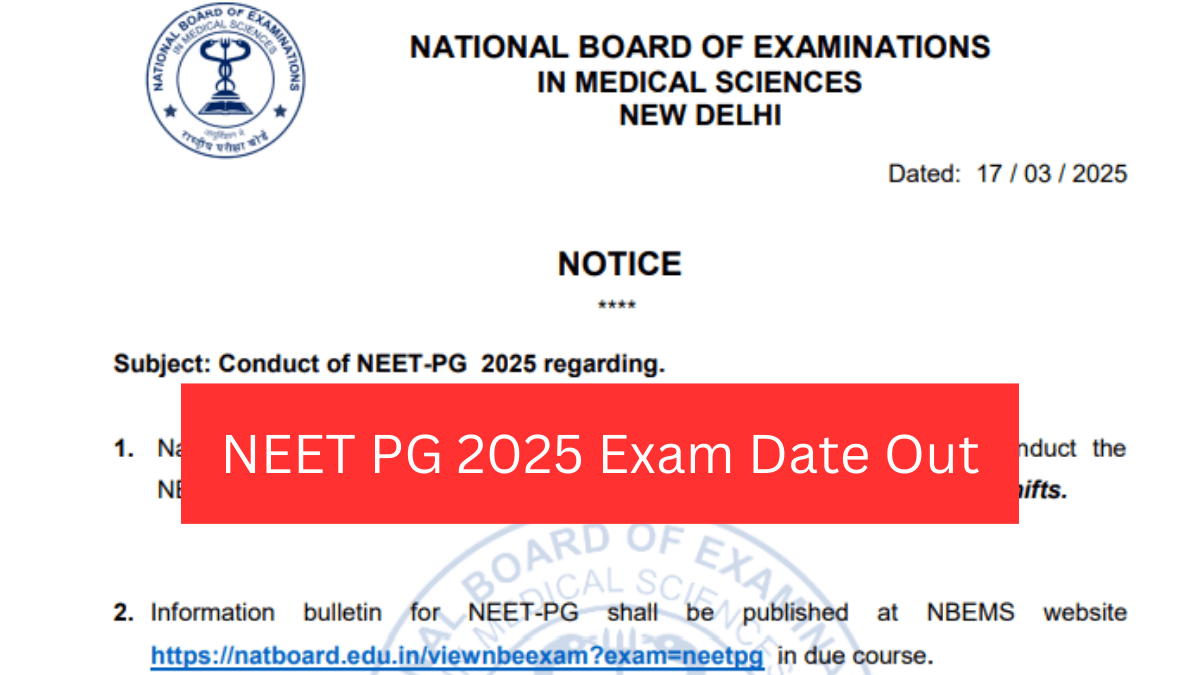 NEET PG 2025 Exam in Two Shifts, Check Date and Timings NEET PG 2025 Exam in Two Shifts, Check Date and Timings