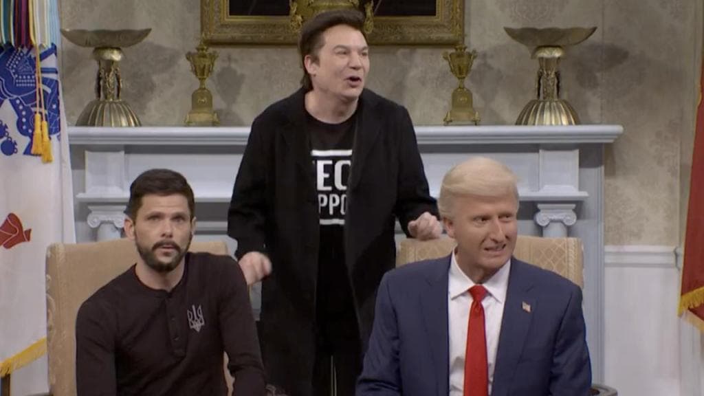 snl, trump-zelenskyy fight, white house debate, white house, snl mocks oval office fight, entertainment