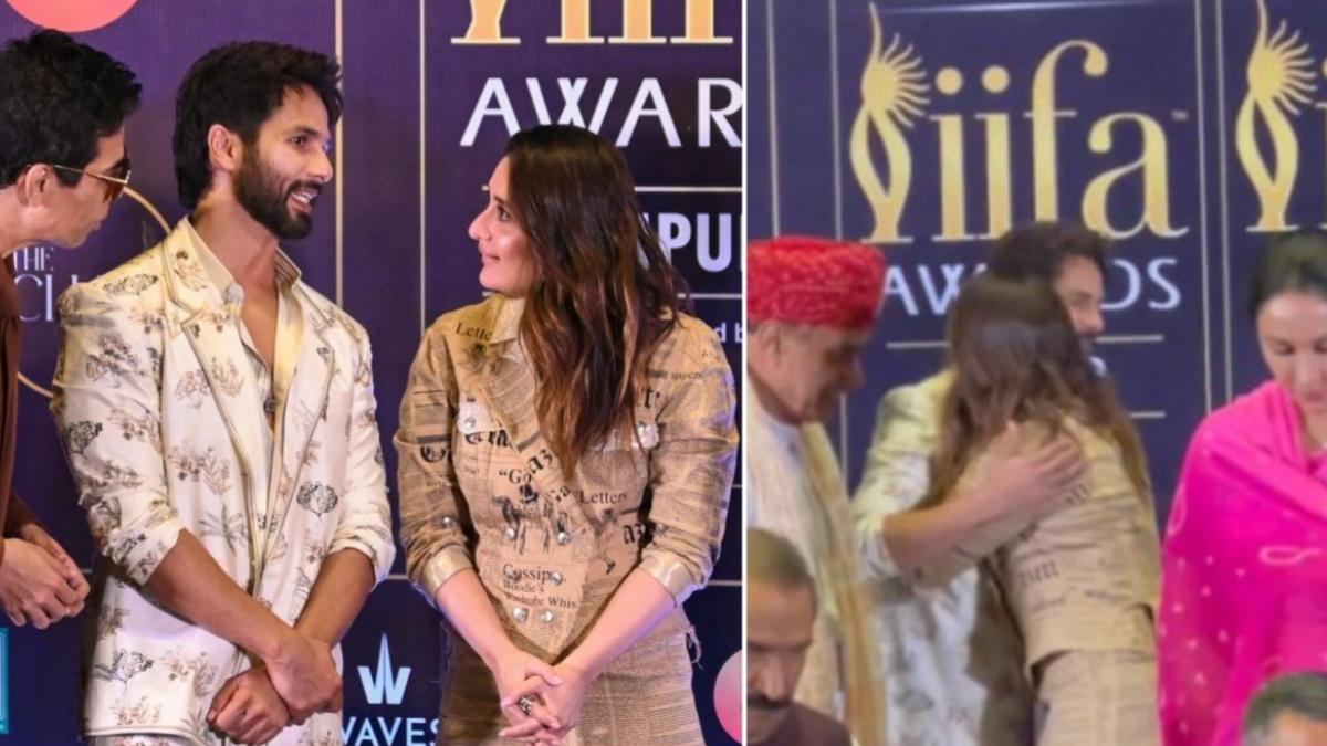 shahid-kareena reunion, shahid kareena iifa video, kareena and shahid at iifa, iifa 2025, video of shahid kareena iifa 2025, iifa jaipur, entertainment