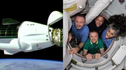 sunita williams return live, sunita williams return to earth, sunita williams earth entry, reentering earth's atmosphere